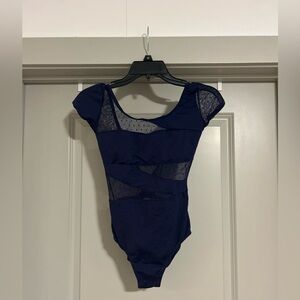 M Blue Cap Sleeve Leotard